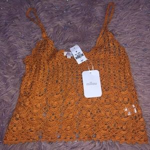 Orange crochet Tank top from LF